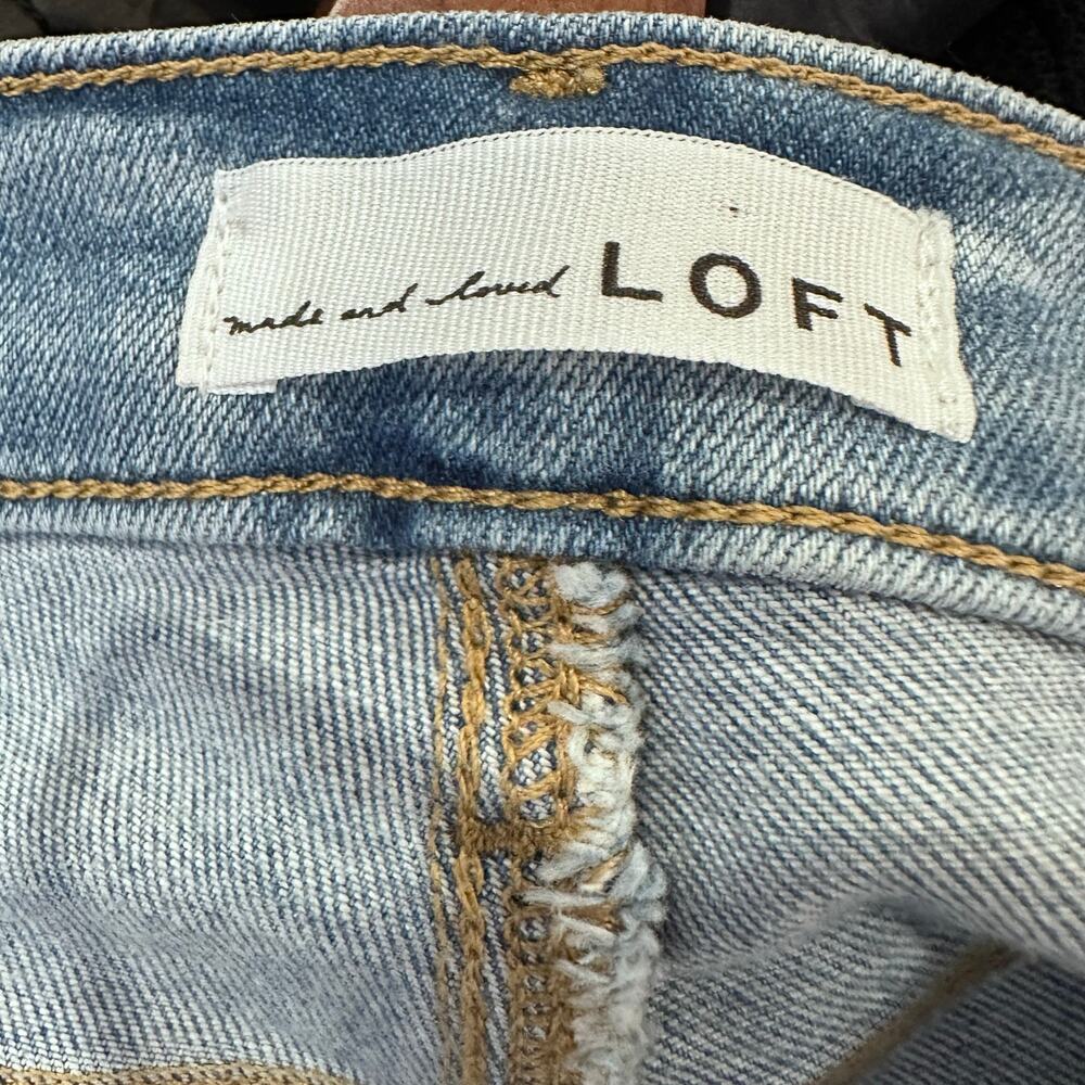 Ann Taylor Loft Patchwork Button Distress Denim J… - image 8